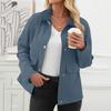 Women's Fashionable Solid Color Long Sleeved Pocket Casual  Jacket