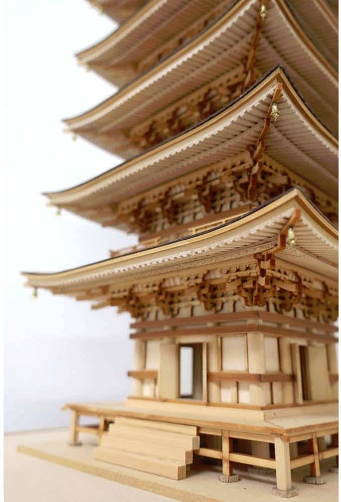Woody Joe 1/75 Scale Assembly Kit of the Five-Story Pagoda of Mt. Haguro (Building)