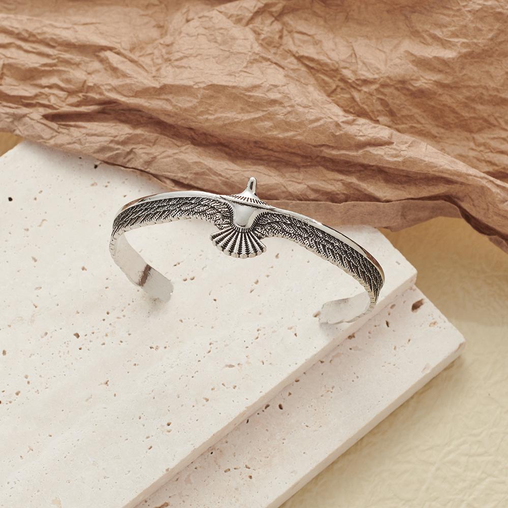 Винтажный браслет-манжета с крыльями орла, состаренный, для мужчин и женщин