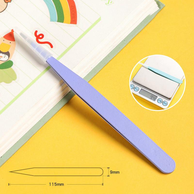 Stainless Steel Colorful Straight Curved Tweezers Pink Blue Purple DIY 1.0mm Eyelash Tweezers Nail Art Rhinestones Picking Tool