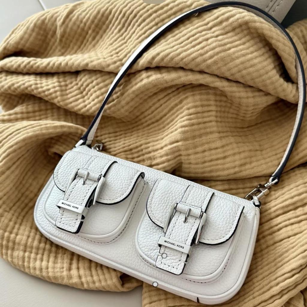 Michael Kors MK Zoe Logo de Marcă Geantă Tote Classică din Piele cu Imprimeu Șarpe Mică pentru Femei Albă