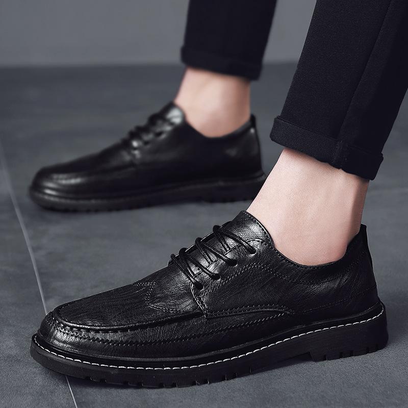 

[Good quality shoes] 2025 spring casual men s leather shoes, Brock British trend single shoes 38