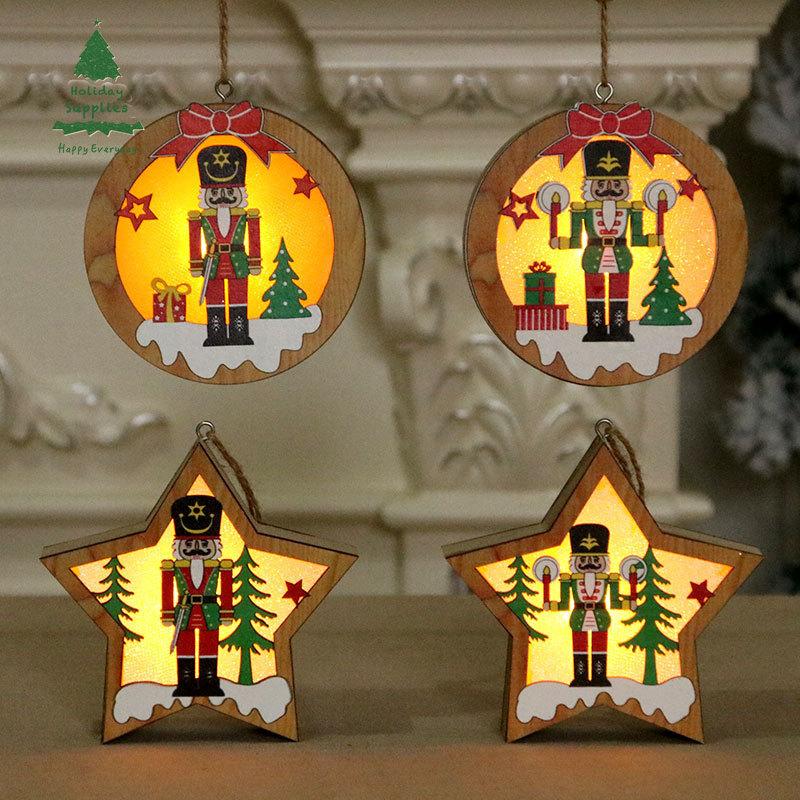 

Рождественские Декоративные Принадлежности Грецкий Орех Солдат Деревянный Светящийся Кулон Сцена Украшение Рождественская Елка Маленький Кулон Рождественский Подарок
