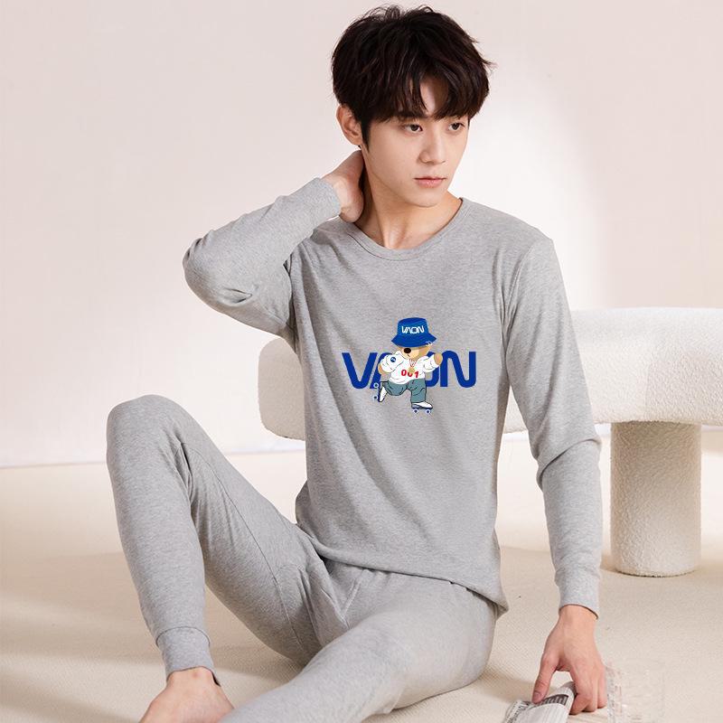 Pure Cotton Autumn Thermal Suit for Youth Boys - Lightweight Long Underwear