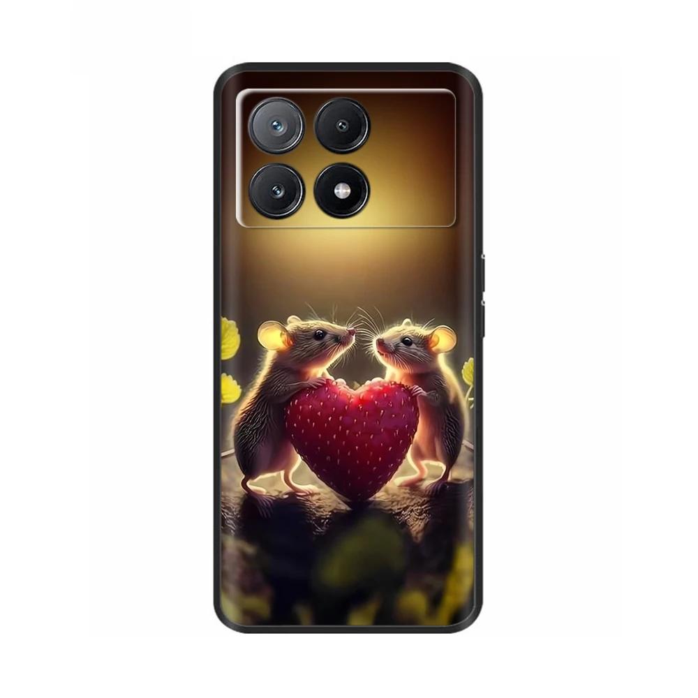 For Xiaomi Poco X6 Pro Case PocoX6 Fashion Cat Flower Soft Silicone Back Phone Case for Poxo C6 PocoX6 Pro X 6 Cases Etui Funda
