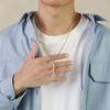 Personalized 1-4 Sides Pillar Necklace for Men Women,Stainless Steel Rectangle Vertical Bar Pendant Necklace Gifts