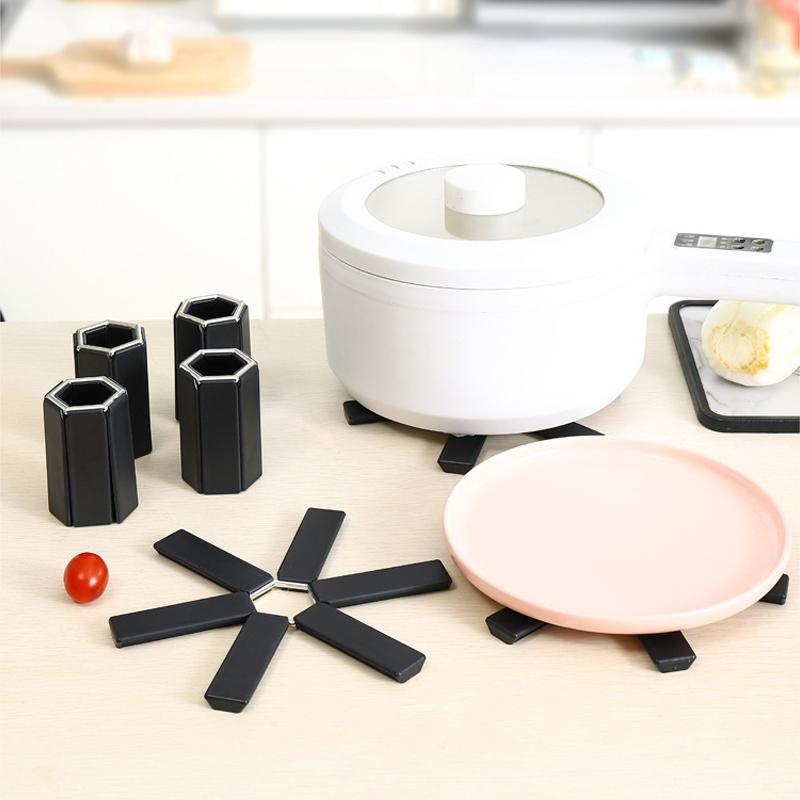 1/4pcs Folding Pot Mat Dish Placemat Coaster Heat Insulation High Temperature Pots And Pans Mat Pad Kitchen Gadgets Accessories
