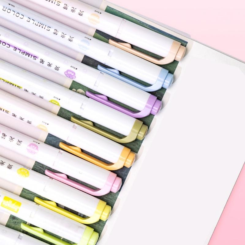 Double Ended Fluorescent Markers Gentle Color Designs Reduces Eye Strain Smooth Writing for School Office Supplies