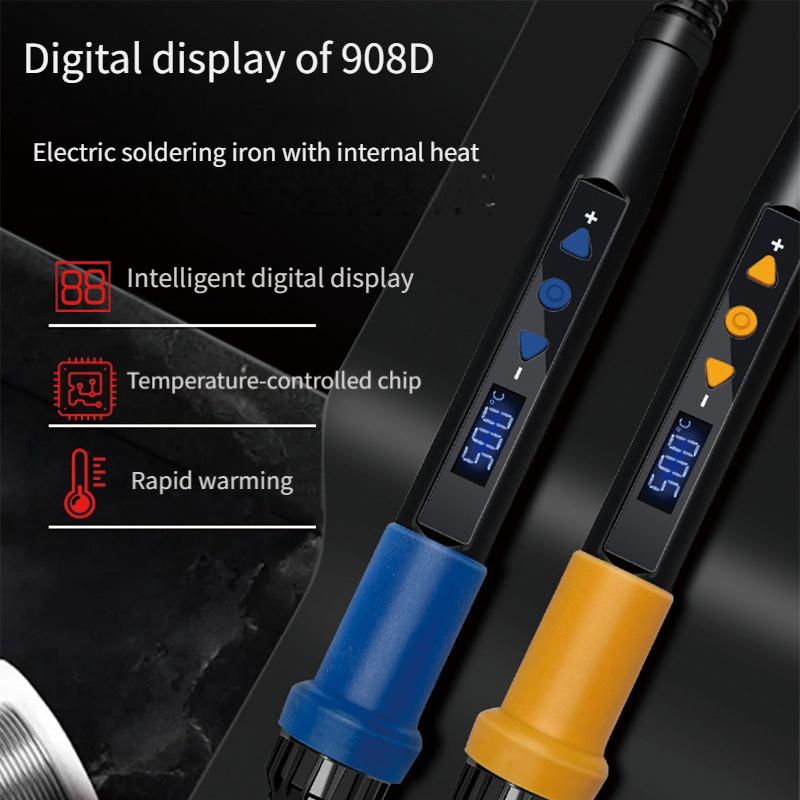 908D Digital Temperature Adjustable Soldering Iron Set Multifunctional Electronic Repair Welding Tool