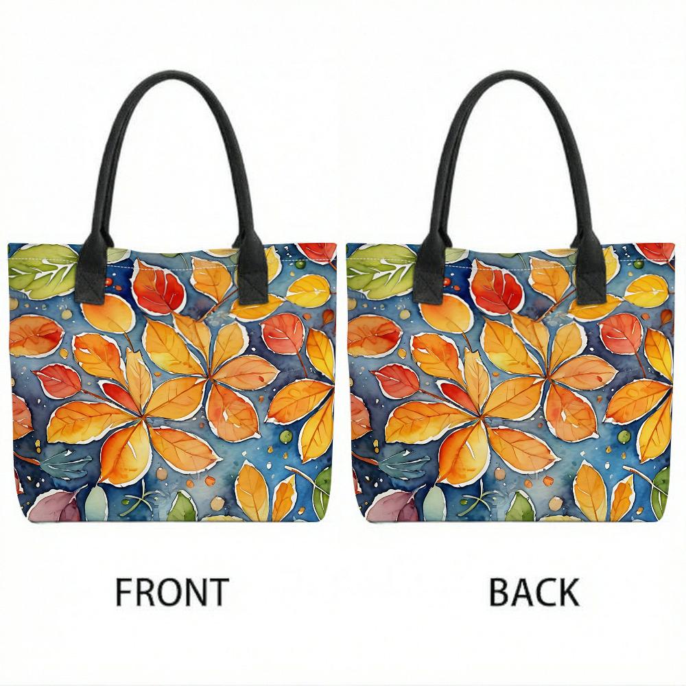 Fall Leaves Print Large Tote Bag Casual Handbag for Daily Use