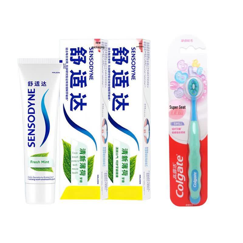 Набор: Зубная щетка Colgate Kids и зубная паста Sensodyne Fresh