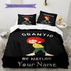 Adventure Hairland Custom Name Pattern Bedding Quilt Set Quilt Cover Pillowcase Home Birthday Gift(1 * duvet cover + 2 * pillowcase, without core)