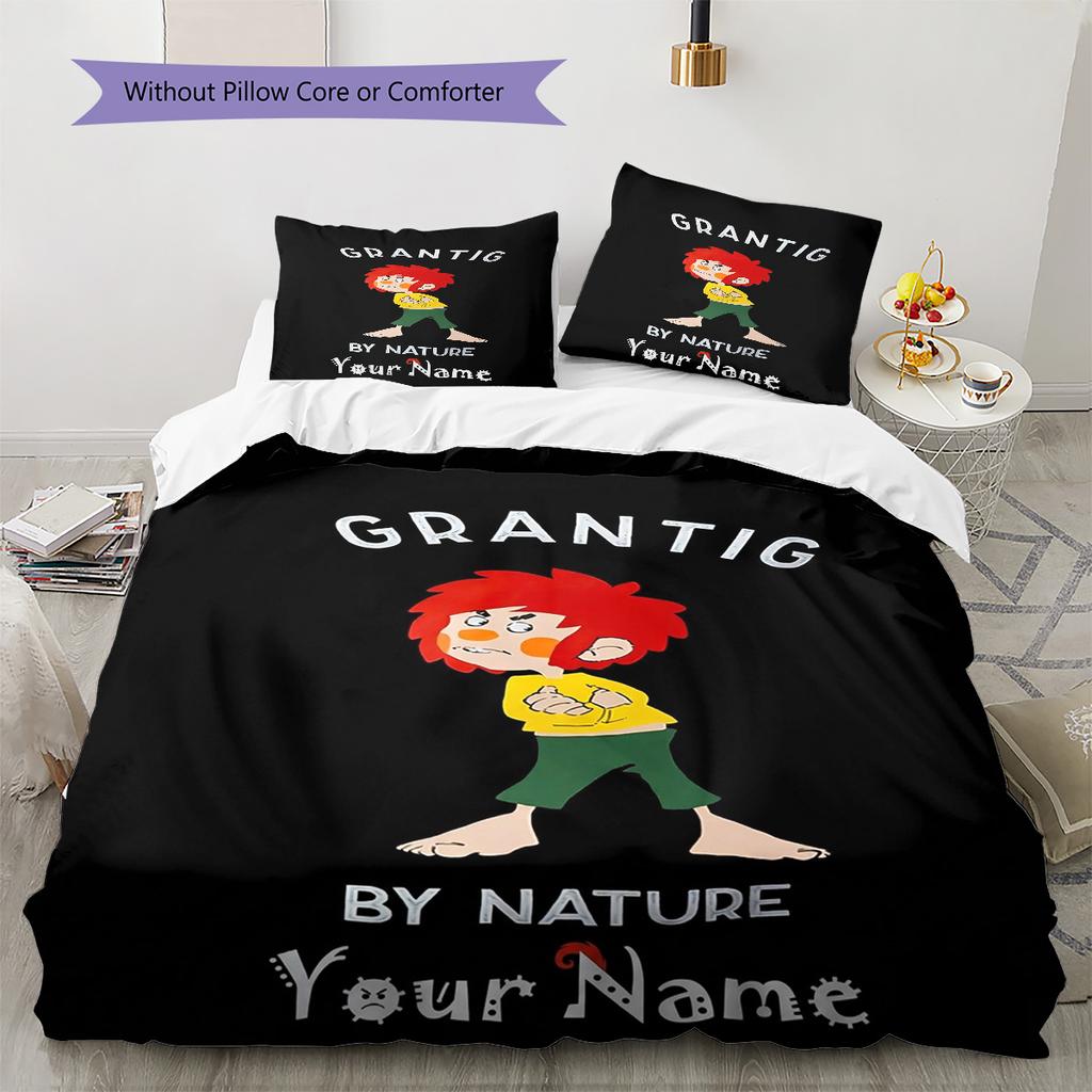 Adventure Hairland Custom Name Pattern Bedding Quilt Set Quilt Cover Pillowcase Home Birthday Gift(1 * duvet cover + 2 * pillowcase, without core)