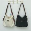 Large Capacity Fashion Canvas Shoulder Bag Women's Leisure Literature and Art Simple Solid Color Crossbody Backpack