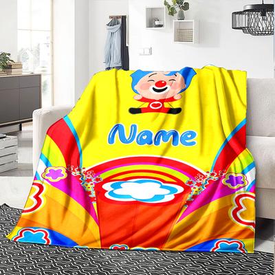 Customiz Name Personality Plim Plim  Blanket Soft &Warm Sofa Office Bed Travel Lunch Break Blanket, Gift Suitable All Seasons
