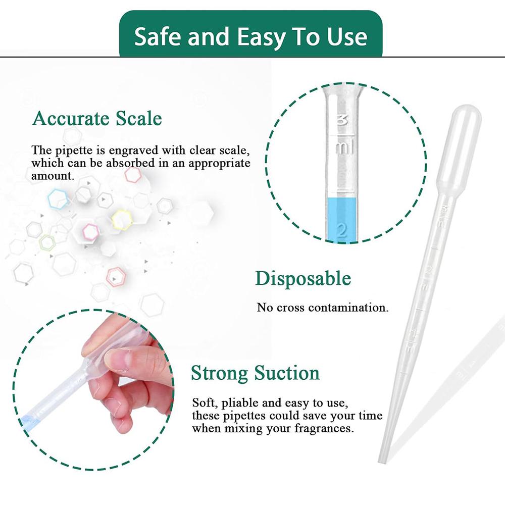 

New 100pcs 3ml Disposable Pipette for Essential Oils, Crafts, Labs