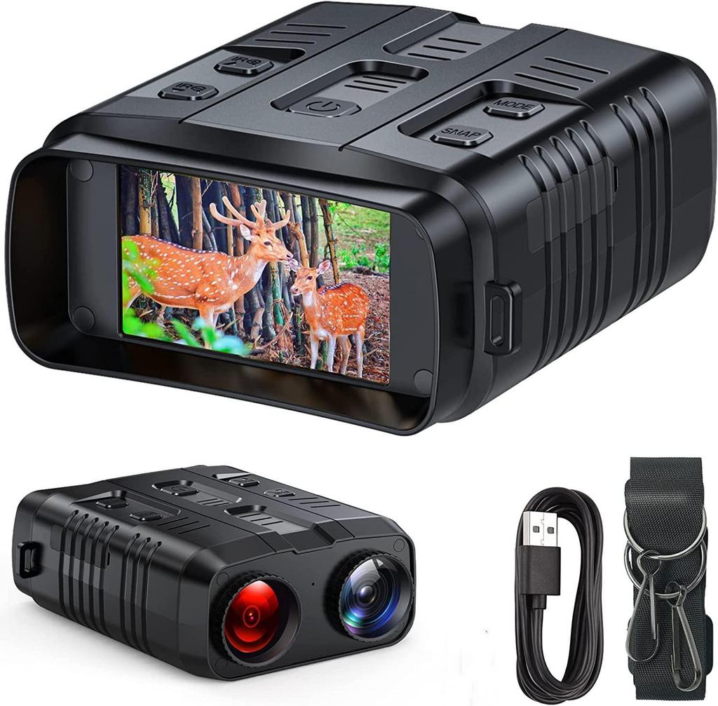 R19 Ultra-HD Day/Night All-Black Infrared Night Vision Device with Large Screen for Photo & Video Recording