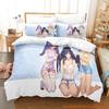 Honkai Impact 3 Bedding Set Cartoon Anime Three-piece Set Adult Kid Bedroom Duvetcover Sets 3D Kawaii Girl Cute Women Bed Set