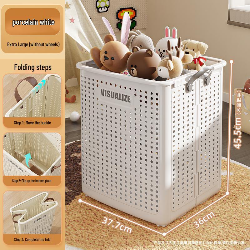 Foldable Large-Capacity Laundry Hamper with Wheels for Bathroom/Toilet
