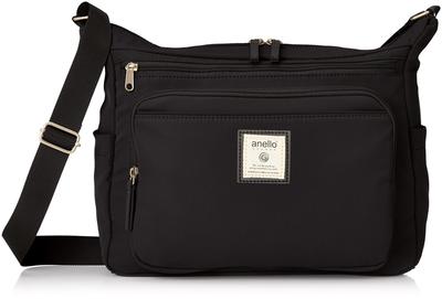Anello Grande Shoulder Bag, A4, 10 Pockets, Cinnamon, GTM0334, Black, Free Size