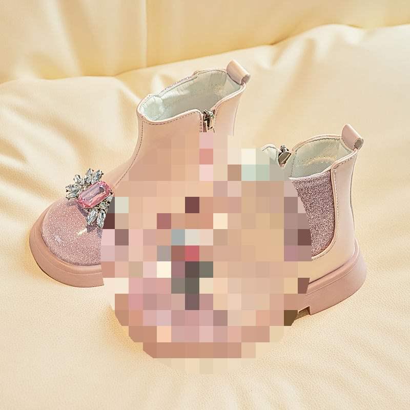 2025 Dívčí křišťálové kotníkové boty - Fleecem podšité boty s měkkou podrážkou pro malé princezny