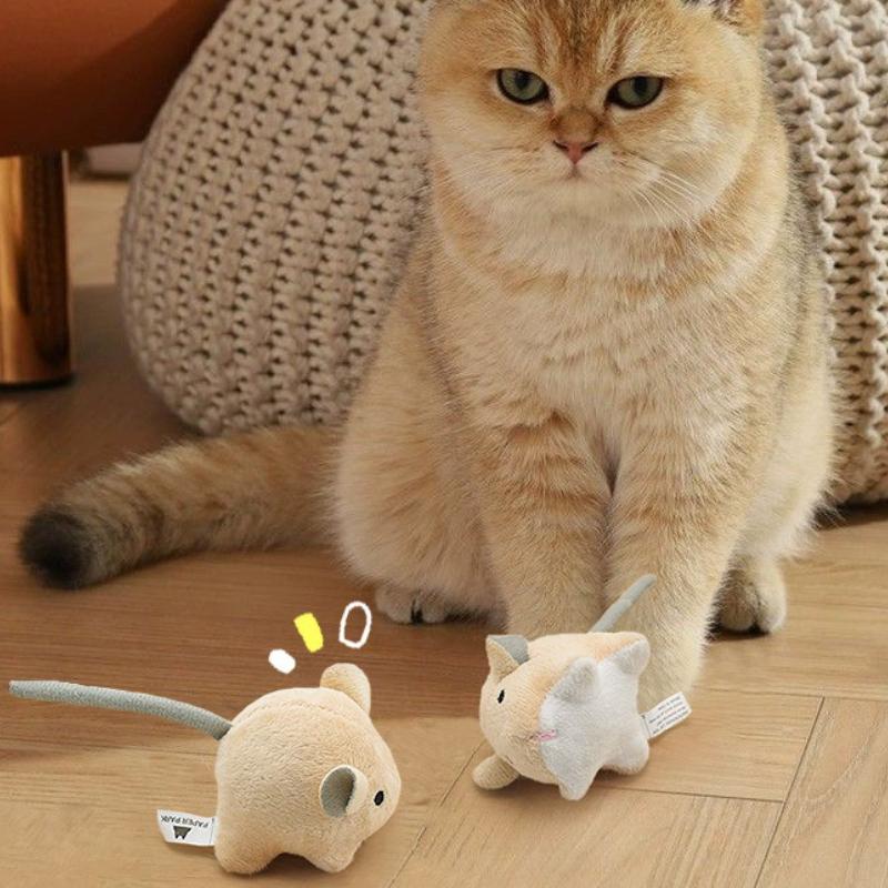 Electric Plush Mouse Catnip Cat Toy Intelligent Self-Playing Kitten Toy Bite-resistant Interactive Cat Toy Supplies