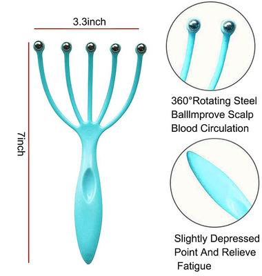 MAYCREATE Head Massager for Scalps, 5 Fingers Scalp Massage Machine with Steel Balls, Manual Massager for Deep Relaxation, Stress Reduction and I