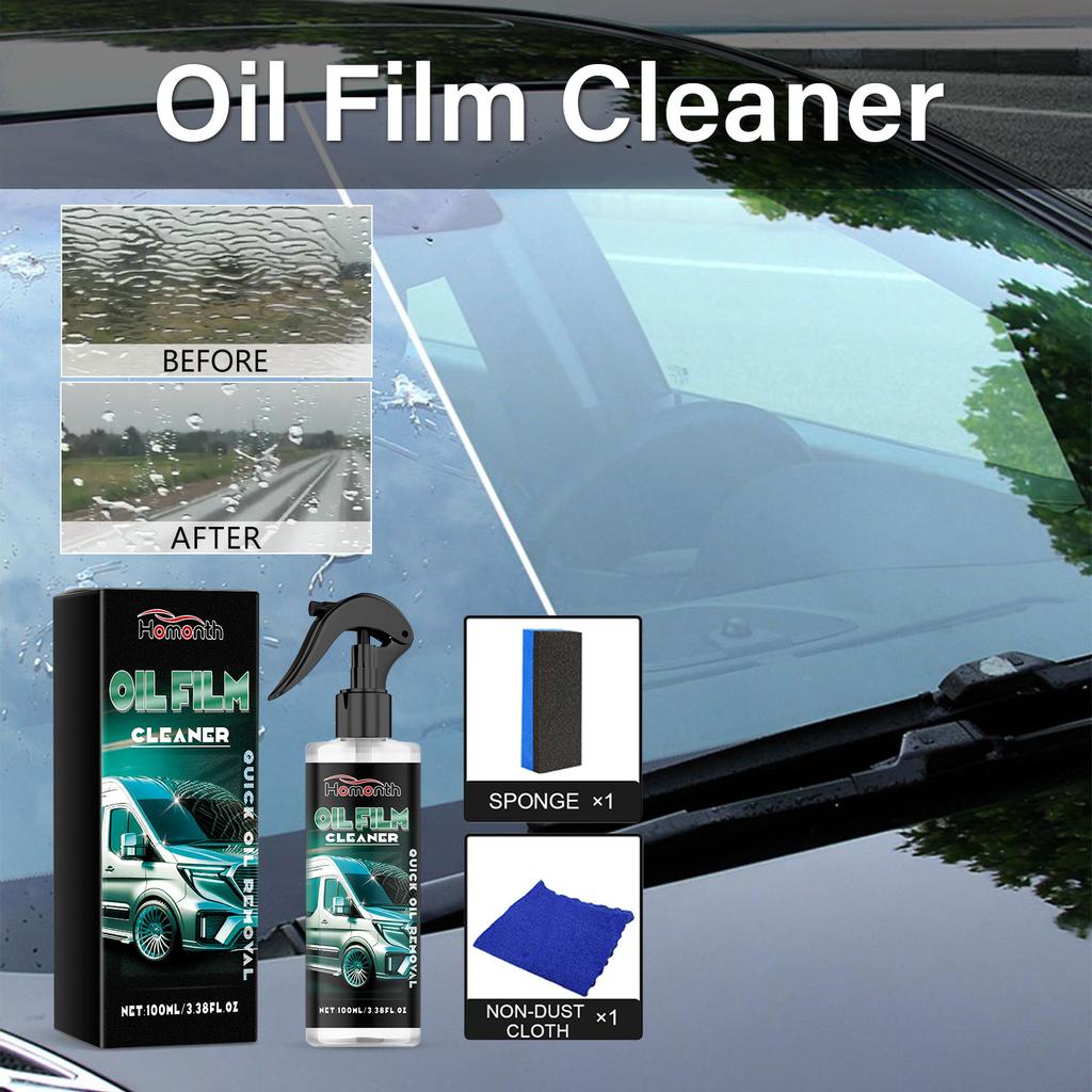 Homonth Car Glass Oil Film Remover Paste Window Grease Water Stain Removal Cleaner Windshield Polisher Stuff Windshield Coating Agent
