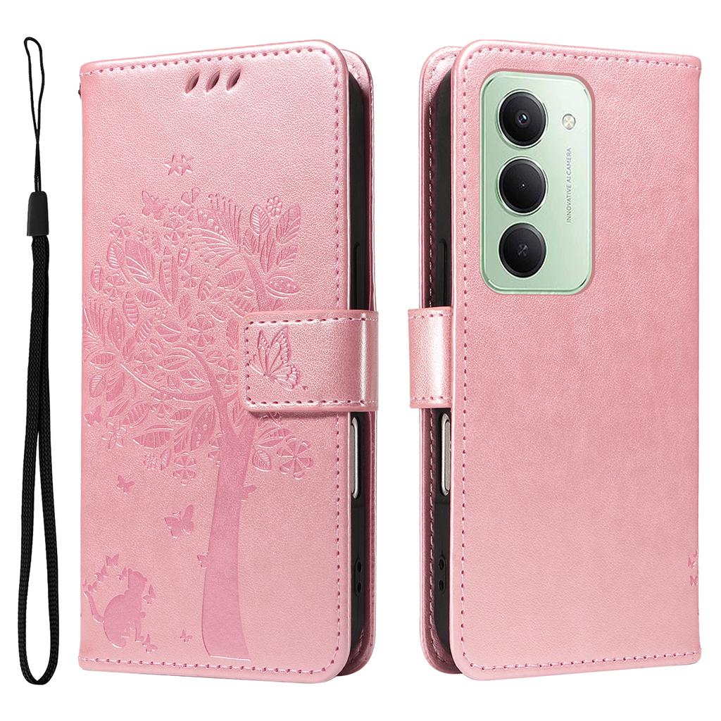 For Xiaomi Redmi 15 5G (Global) (169mm) Phone Case with Stand Cat Tree Pattern Leather Wallet Mobile Cover