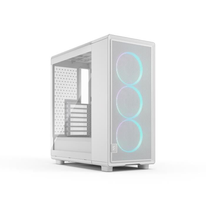 Boîtier PC - Fractal Design - FD-C-EPO1A-05 - Blanc - Verre Trempé - Éclairage RGB - 3 Ventilateurs Inclus