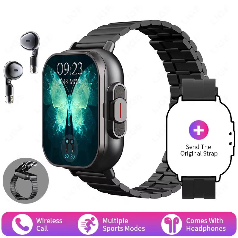 2026 TWS 2in 1 Smart Watch with Headphones Sports Watch Bluetooth Headset Call Watch Men Health Monitor NFC Women Smartwatch Earbuds