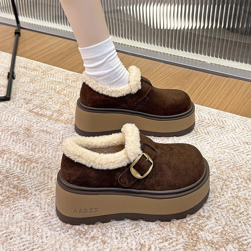 Women's Thick Bottom Winter Fur Mouth Fur One Lightweight Warm Anti Cold Padded Snow Boots Non-slip Wear Casual Sneakers Cotton Boots