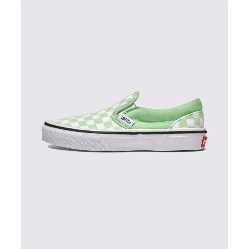 Vans KIDS Classic Slip-On Color Theory Checkerboard Pistachio Green 04 200