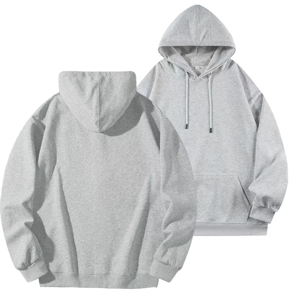 DIY Custom Logo Black Hooded Sweatshirt Pure Cotton Long-Sleeved Pullover Casual Top for Men And Women Autumn Winter Fashion