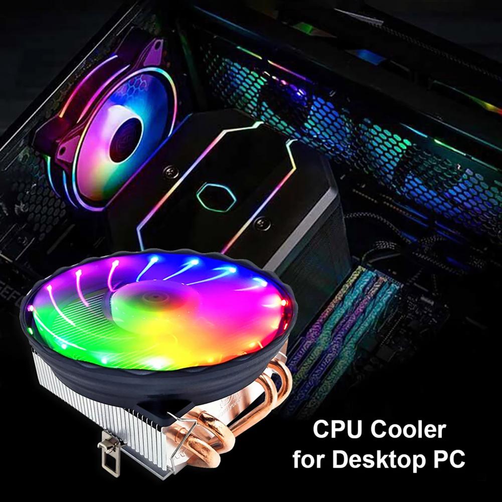 Motherboard Controlled Fan Rgb Pwm Cpu Fan with 4 Heat Pipes for Lga 2011/1200/1150 Quiet Mini Radiator Cooler with Temperature