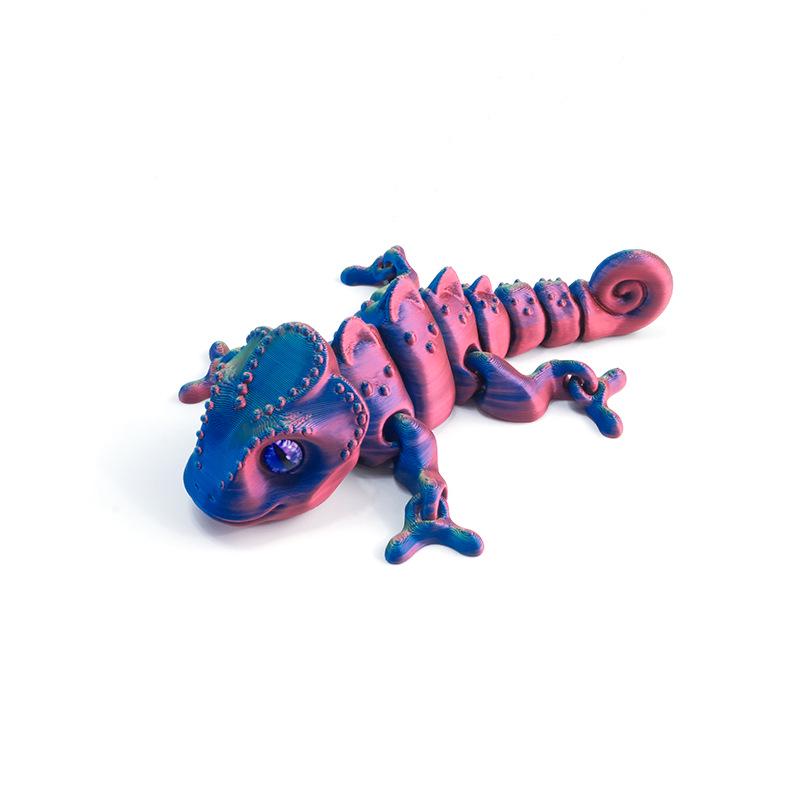 3D Printed Movable Chameleon Toy - Children's Interactive Animal Ornament