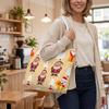 Christmas Santa Printed Tote Bag Fashion Holiday Casual Large Capacity Portable Handbag for Outdoor Shopping