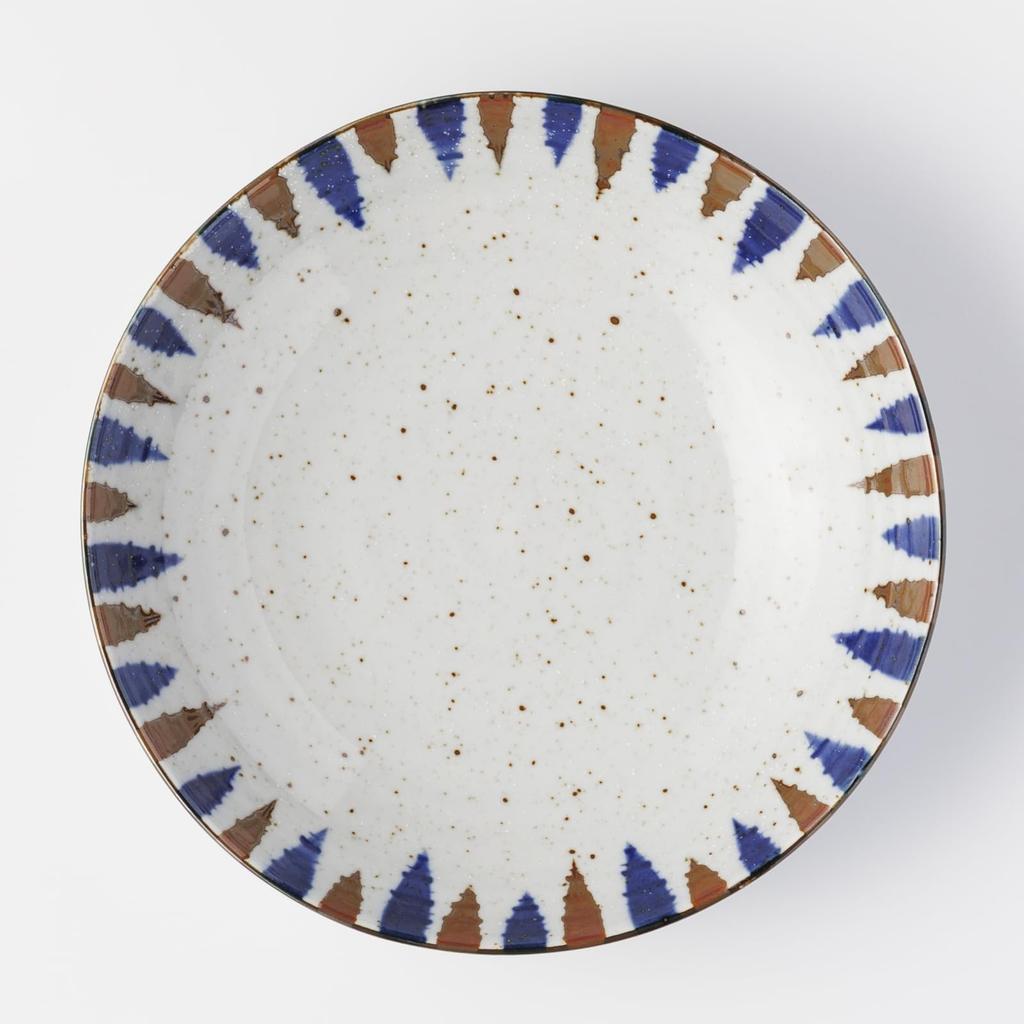 Mino ware dinnerware set of including a shallow a deep and a approximately 21cm in microwave and dishwasher made in product number 564608 "Fuchi