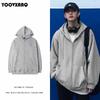 Men's Gray Thick Velvet Hooded Sports Cardigan - Autumn/Winter Casual Large Size Jacket
