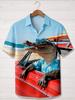 Men'S Short Sleeve Shirt with 3D Crocodile Print Pattern, Fun Casual Resort Top, Breathable Summer Shirt with Vibrant Animal Designs, Lightweight