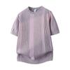 2026 Men's Slim Fit Vertical Stripe Ice Silk Round Neck T-Shirt