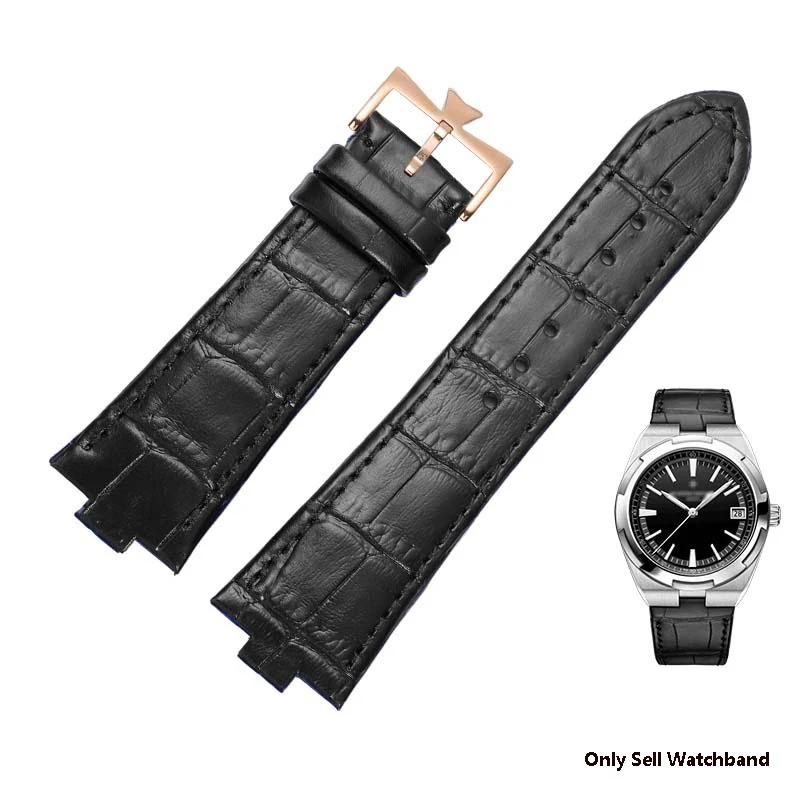 25*8Echtes Leder Uhrenarmband für Vacheron Constantin OVERSEAS Serie 4500V 5500V P47040 Edelstahl Schließe Herren Uhrenarmband