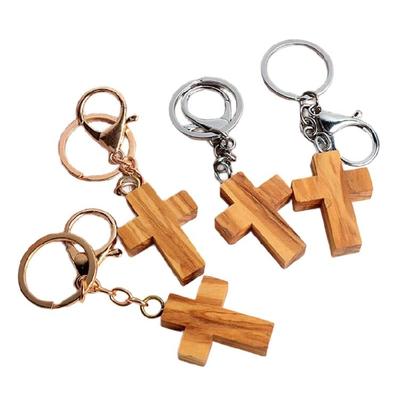 Blessing Wooden Crosses Keychain Car Key Pendant Bag Charm Key Ornament  for Key Organization and Religious Expression