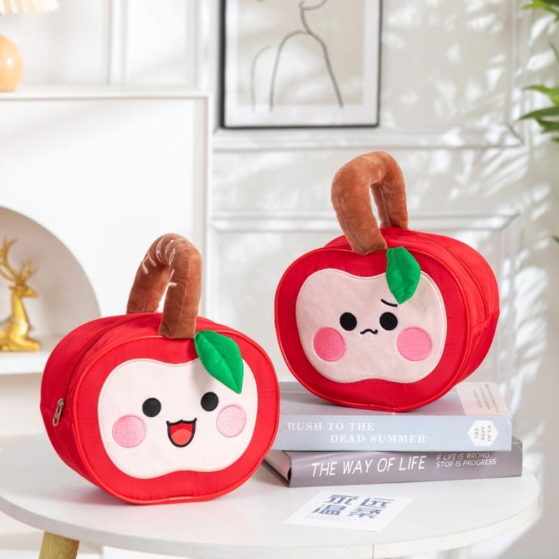 Polyester Water Resistant Apples Designs Bag Spacious Organizer for Organizing Makeup Sweets Travel Essential