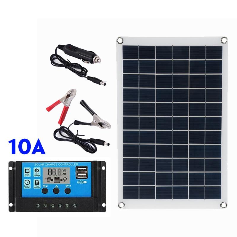 100W 18V/5V Boat Charger Outdoor Battery Supply Solar Panel Kit Solar Cell USB Solar Panel with Controller For Car Yacht Battery
