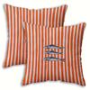 Housses de coussin décoratives 2D plates - Lot de 2 - Thème Marin Côtier avec Motifs Poissons de l'Océan Crabe Homard Sardine - Housse de coussin pour canapé/fauteuil