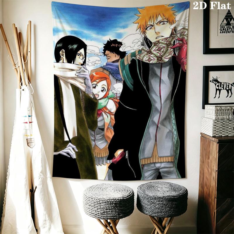 Bleach Wall Tapestry Aesthetic Wall Hanging Printed Fabric Blanket Decorative Tapestries for Bedroom Living Room Home Decor