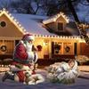 1 Set Nativity Scene Garden Stakes Christmas Outdoor Santa Baby Jesus Decorations Holy Family Yard Art Stakes with Lights for Front Yard Lawn