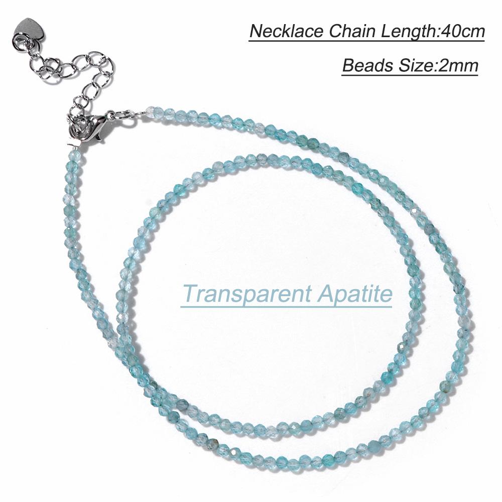 2mm Natural Crystal Beads Necklace Tiger Eye Stone Black Spinel Mix Quartzs Choker Clavicle Chains For Women Men Jewelry