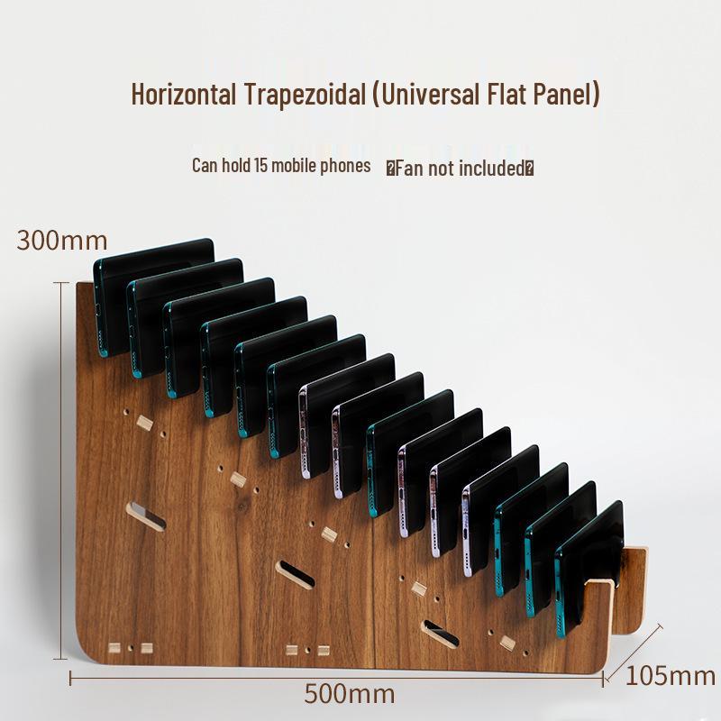 Wood Grain Multi-Phone Stand with Cooling Fan